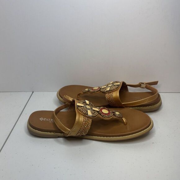 Patrizia Zinzibar Leather Embellished Thong Sandals Slingback Womens - Picture 7 of 10